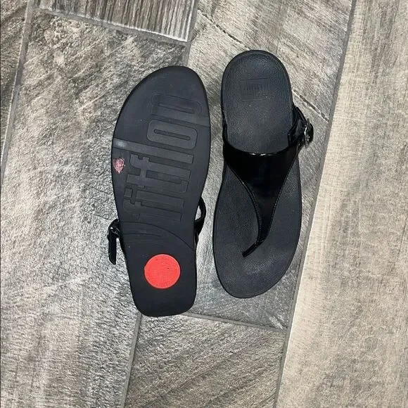 Fitflop Black patent leather Sandals with Ergonomic Footbed - Picture 4 of 4